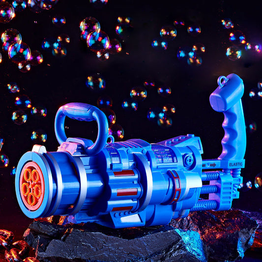 Electric Bubble Machine for Kids with Gatling Bubble Gun, Porous Design, and Plays Music