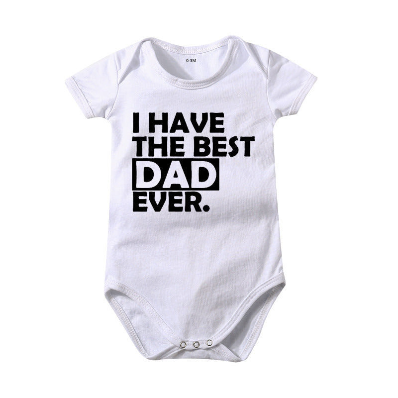 Newborn Baby Romper with a Graphic Tee Featuring 'I Have the Most Amazing Dad Ever' or 'I Have the Best Mom Eve